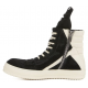 Rick Owens GeoBasket Cow Fur Black Milk