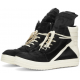 Rick Owens GeoBasket Cow Fur Black Milk