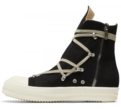 Rick Owens DRKSHDW Strobe Cotton Denim Hexa High Black Milk