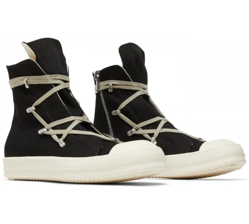 Rick Owens DRKSHDW Strobe Cotton Denim Hexa High Black Milk