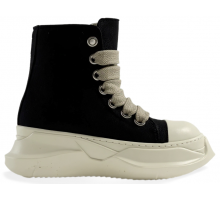 Rick Owens DRKSHDW Canvas Abstract High Top Black Milk