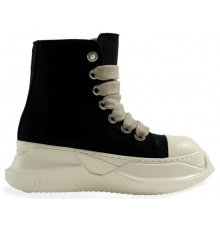 Rick Owens DRKSHDW Canvas Abstract High Top Black Milk