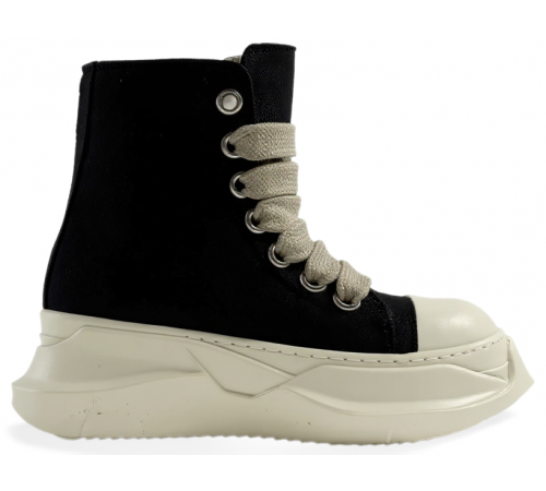 Rick Owens DRKSHDW Canvas Abstract High Top Black Milk