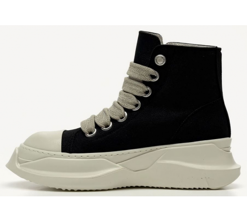 Rick Owens DRKSHDW Canvas Abstract High Top Black Milk