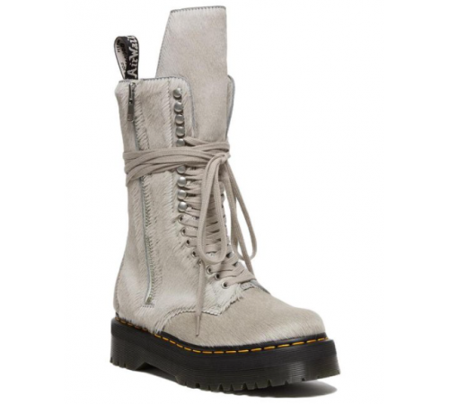 Dr. Martens x Rick Owens Strobe Calf Length Boot Furry Pearl