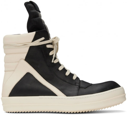 Rick Owens Black and Off-White Geobasket