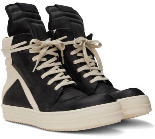 Rick Owens Black and Off-White Geobasket