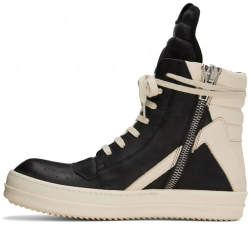 Rick Owens Black and Off-White Geobasket