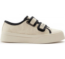 Chanel Velcro Sneaker White And Black