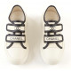 Chanel Velcro Sneaker White And Black