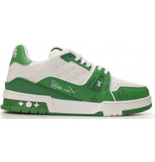 Louis Vuitton Trainer Signature Green White
