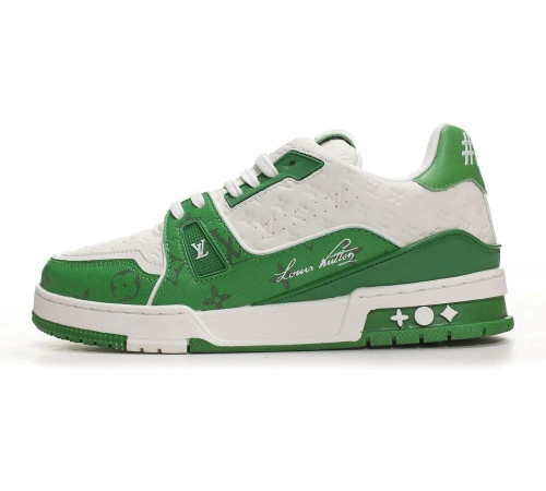 Louis Vuitton Trainer Signature Green White