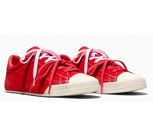 Кеды Converse Chuck Taylor Lo Red замшевые с двойными шнурками