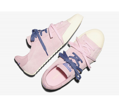 Кеды Converse Chuck Taylor Lo Pink замшевые с двойными шнурками
