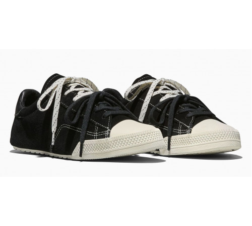 Кеды Converse Chuck Taylor Lo Black замшевые с двойными шнурками