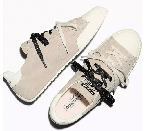 Кеды Converse Chuck Taylor Lo Beige замшевые с двойными шнурками