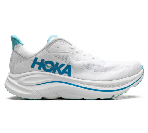 HOKA Clifton 10 White Skyward Blue