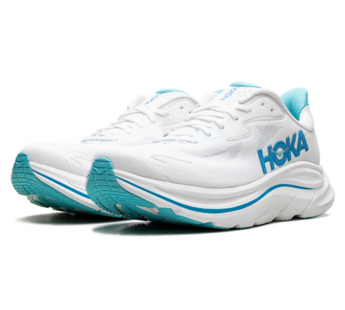 HOKA Clifton 10 White Skyward Blue