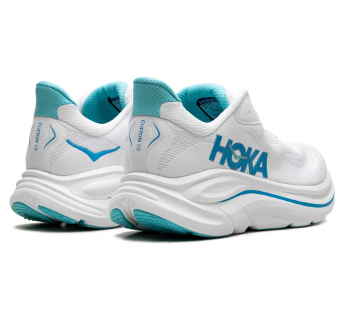 HOKA Clifton 10 White Skyward Blue
