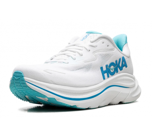 HOKA Clifton 10 White Skyward Blue