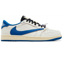 Fragment Design x Travis Scott x Air Jordan 1 Retro Low OG SP Sail Military Blue