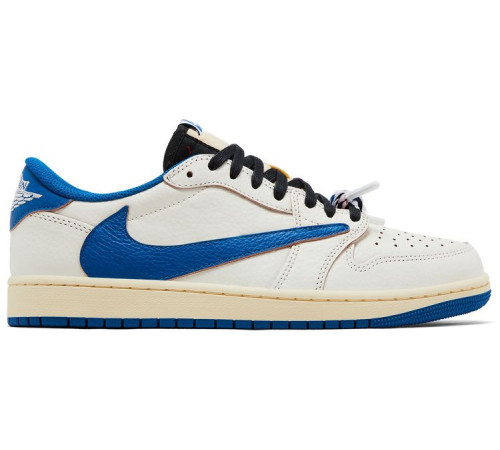 Fragment Design x Travis Scott x Air Jordan 1 Retro Low OG SP Sail Military Blue