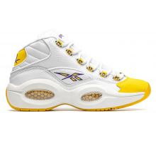 Кроссовки Reebok Question Mid Yellow Toe белые