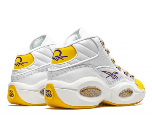 Кроссовки Reebok Question Mid Yellow Toe белые