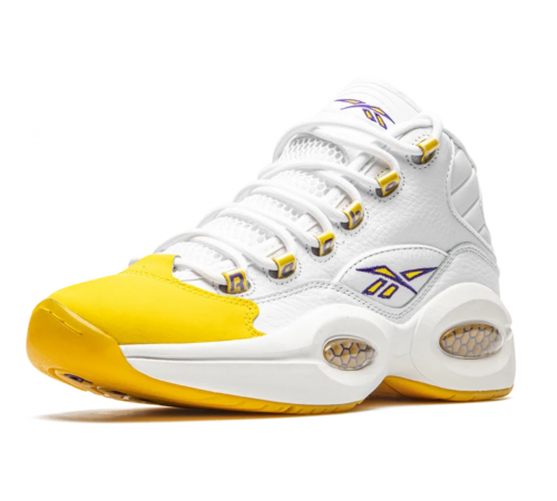 Кроссовки Reebok Question Mid Yellow Toe белые