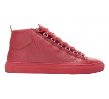 Кроссовки Balenciaga Arena High Shiny Red красные