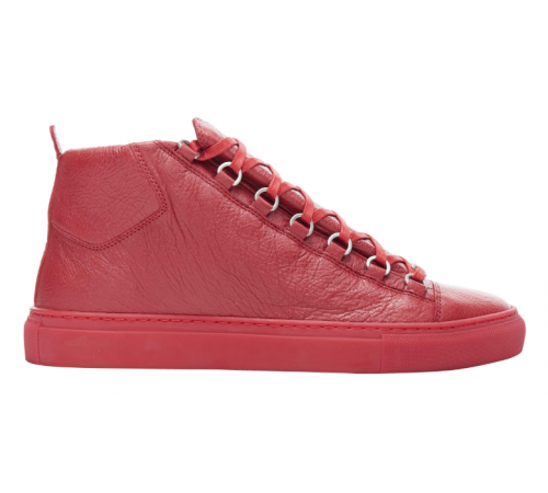 Кроссовки Balenciaga Arena High Shiny Red красные