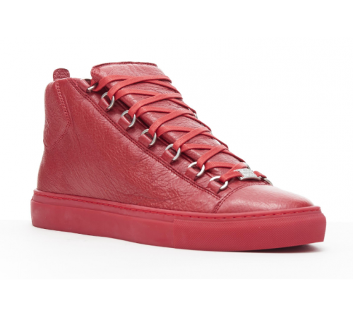 Кроссовки Balenciaga Arena High Shiny Red красные
