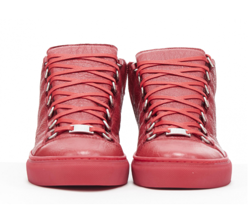 Кроссовки Balenciaga Arena High Shiny Red красные