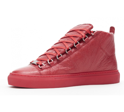 Кроссовки Balenciaga Arena High Shiny Red красные