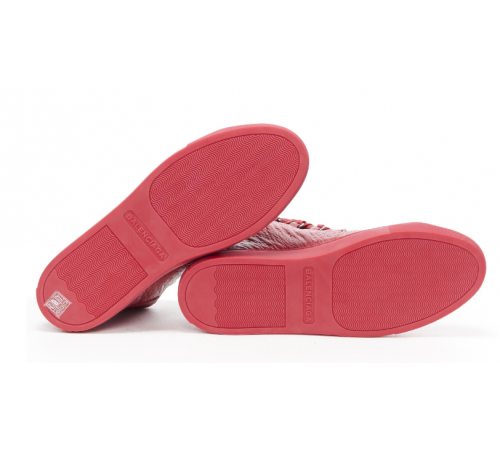Кроссовки Balenciaga Arena High Shiny Red красные