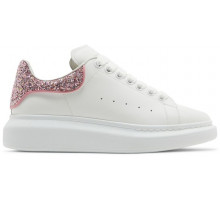 Alexander McQueen Oversized White Rose Glitter