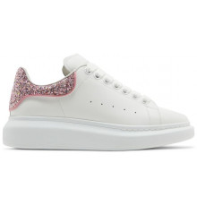 Alexander McQueen Oversized White Rose Glitter