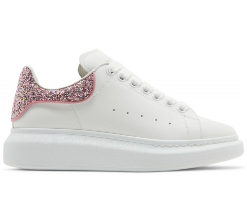 Alexander McQueen Oversized White Rose Glitter
