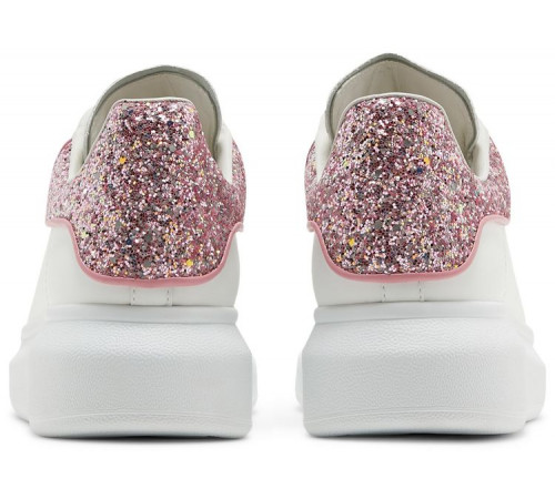 Alexander McQueen Oversized White Rose Glitter