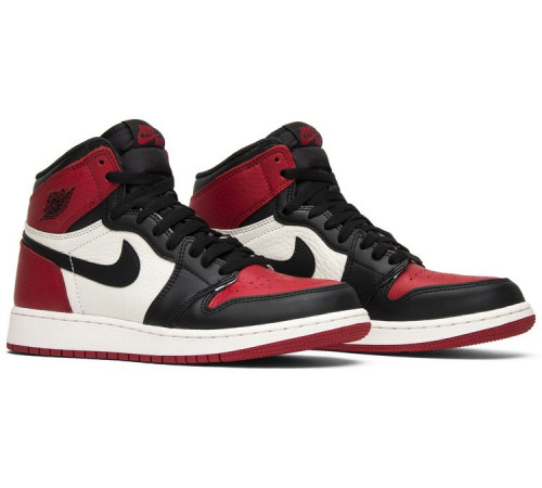 Nike Air Jordan 1 Retro High OG BG Bred Toe с мехом