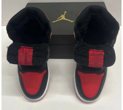 Nike Air Jordan 1 Retro High OG BG Bred Toe с мехом