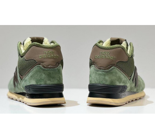 New Balance 574 Mid Green Brown с мехом