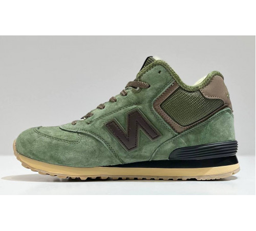 New Balance 574 Mid Green Brown с мехом