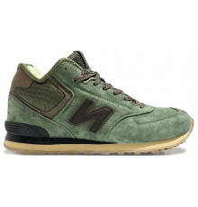 New Balance 574 Mid Green Brown с мехом