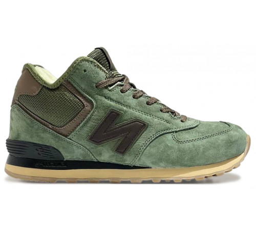 New Balance 574 Mid Green Brown с мехом