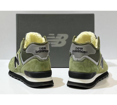 New Balance 574 Mid Green Black с мехом
