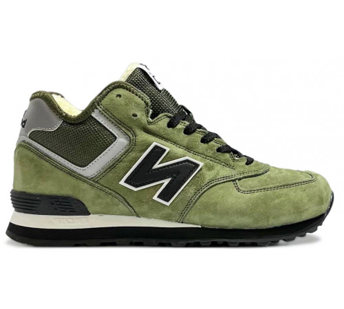 New Balance 574 Mid Green Black с мехом