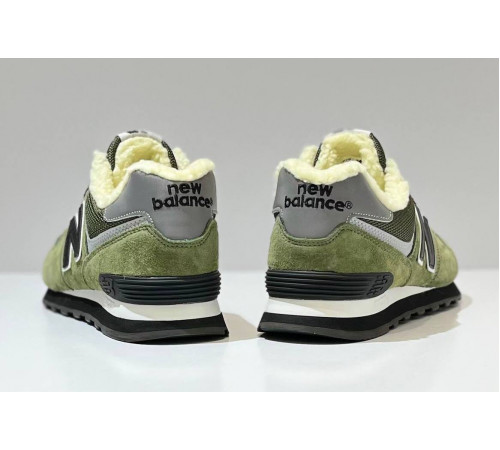 New Balance 574 Green Black с мехом