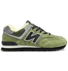 New Balance 574 Green Black с мехом