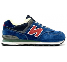 New Balance 574 Blue Navy Red с мехом